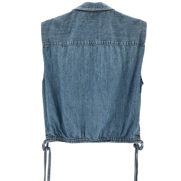 Rag & Bone Blue Cotton Ultra Featherweight Fiona Top Size L - Picture 3 of 4